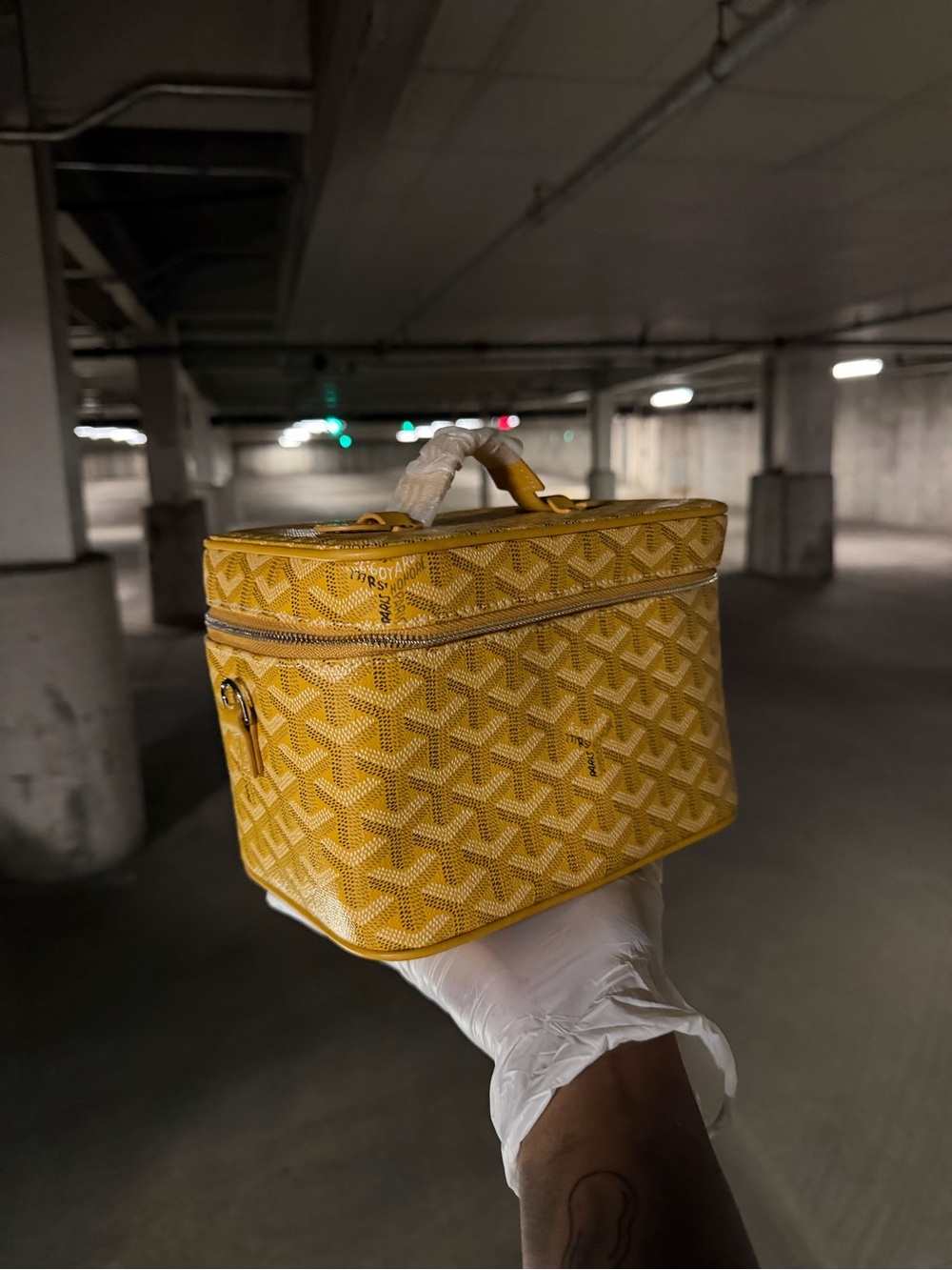 Goyard Yellow Goyardine Pattern Vanity Case